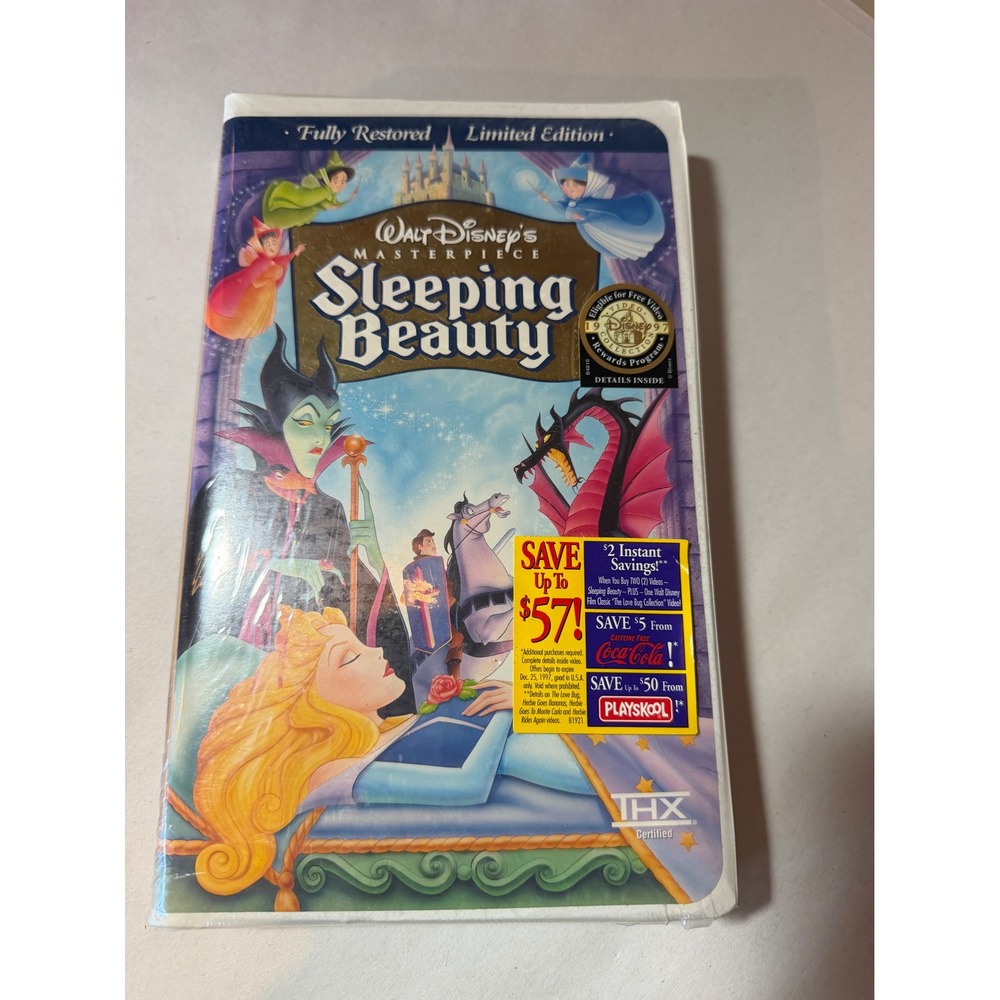 Disney Sleeping‎ Beauty VHS Masterpiece Fully Restored Limited Edition Sealed